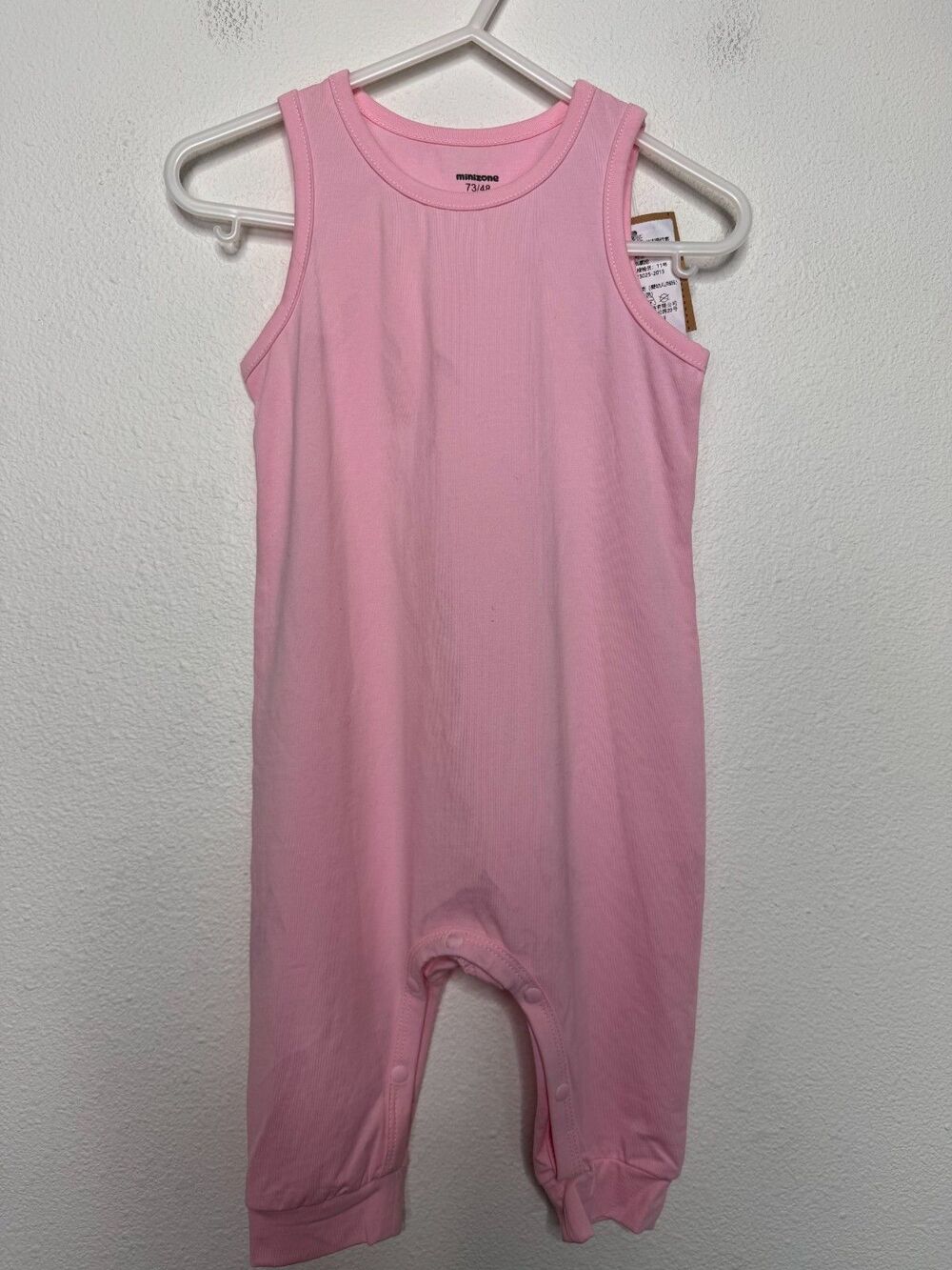 Minizone Baby Girls 6-12 Months Romper Jumpsuit Pink Sleeveless Stretchy NWT